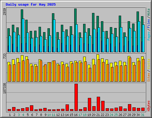 Daily usage for May 2025