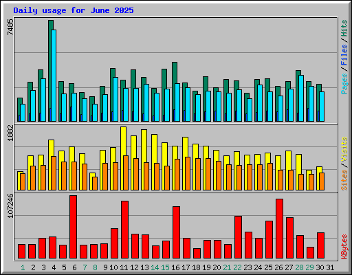 Daily usage for June 2025