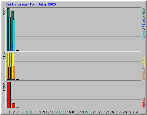 Daily usage for July 2025